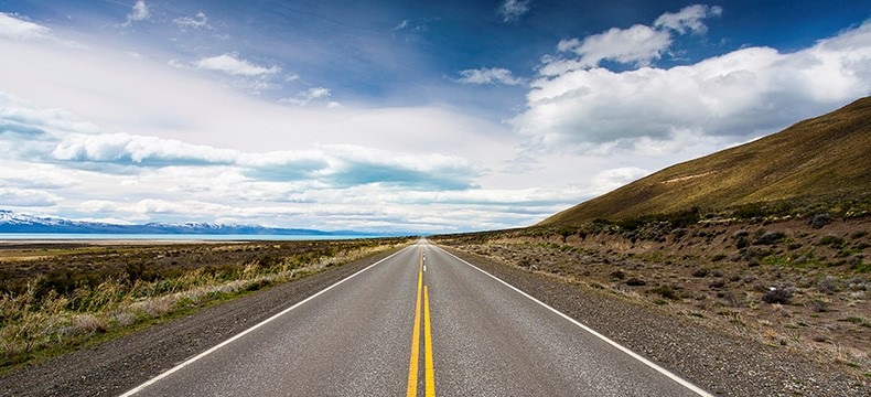 Truck view of open road
