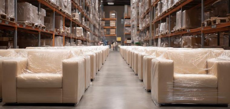 Armchairs in warehouse