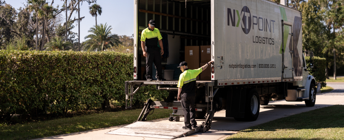 delivery crew with truck with liftgate