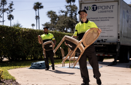delivery crew with chairs