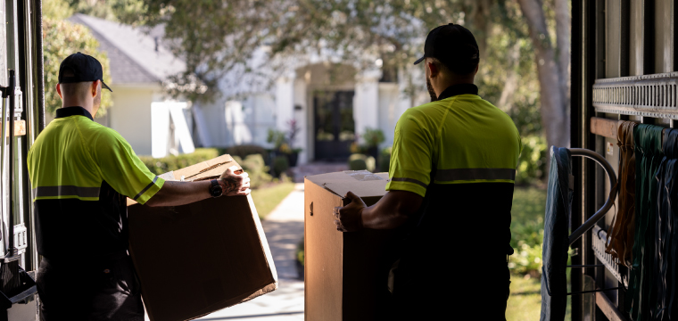 Delivery crew with boxes - body
