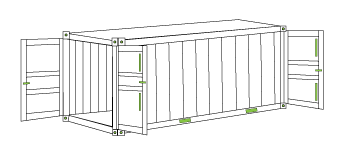 illustration of double door container