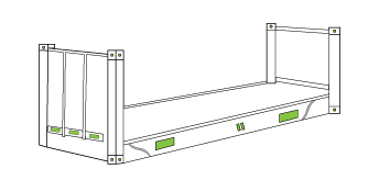 illustration of flat rack container