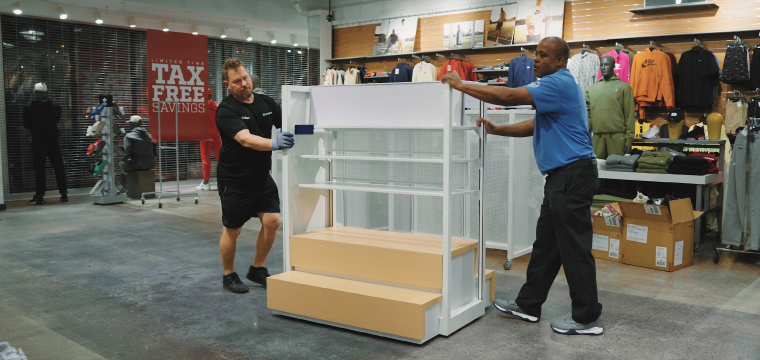 Moving store display