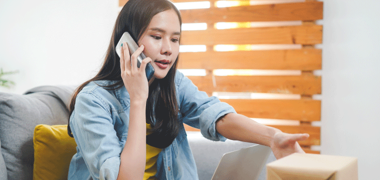 customer on phone